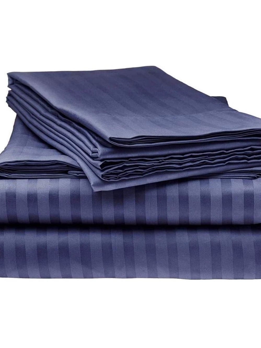 100% cotton Striped Deep Blue Home Bedding Sheet Set - Elegant Nighttime Comfort